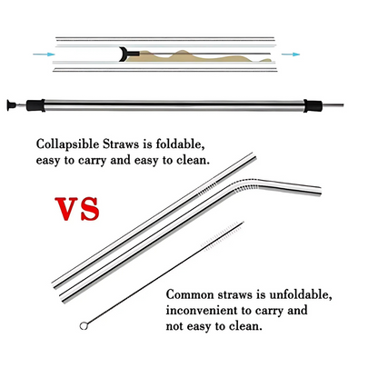 Healthy & Sustainable: Medical-Grade Collapsible Stainless Steel Straw